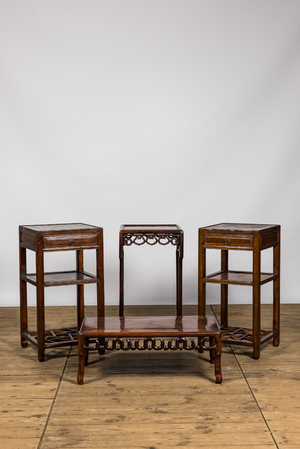 Four Chinese wooden stands, 19/20th C.