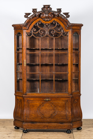 A Flemish oak display cabinet, 18th C.
