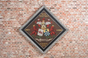 A 'Velroux' funerary hatchment, oil on panel, Ghent Area, dated 1893