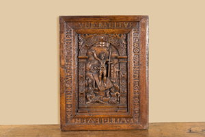 A German carved oak 'Resurrection' panel, early 17th c.