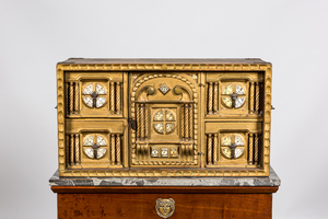A Spanish gilt wooden table cabinet in 16th C.-style, 19th C.