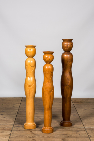 Scandinavian School: The three graces, wood, 20th C.