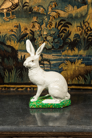 A painted model of a hare, 1st half 20th C.