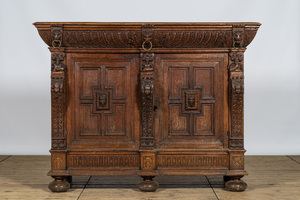 A renaissance-style wooden cupboard, probably 17th C.