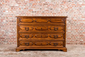 A walnut three-drawer secretary, 18th C.