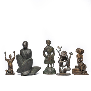 Lazar Gadaïev (Russian school, 1938-2008): Five bronze sculptures, 20th C.