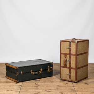 Two various travel suitcases, England and America, 20th C.