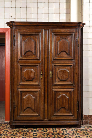 A French oak two-door wardrobe, 18th C.