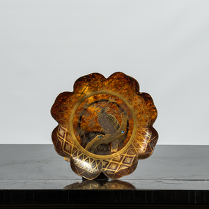 A Japanese tortoiseshell and lacquer dish, Meiji, 19th C.