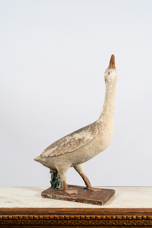 A patinated stone goose, 20th C.