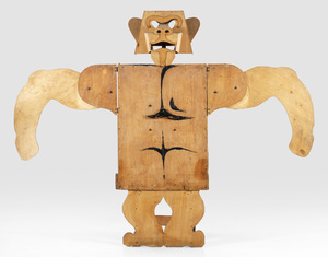 Luigi Nervo (Italy, 1930-2006): A large adjustable wooden gorilla, 3rd quarter 20th C.