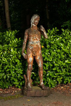 A large cast iron garden sculpture of Apollo, 20th C.