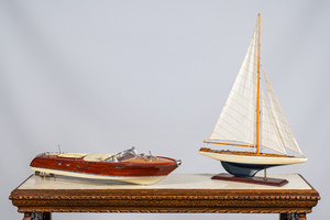 Two models of a boat, 20th C.