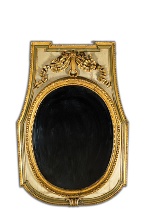 Miroir de style néo-classique en bois doré et polychrome, 19ème