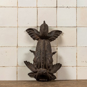 A cast iron dolphin-shaped fountain ornament, 19th C.