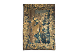 A large Flemish wall tapestry with most probably Thomas Aquinas, 17th C.