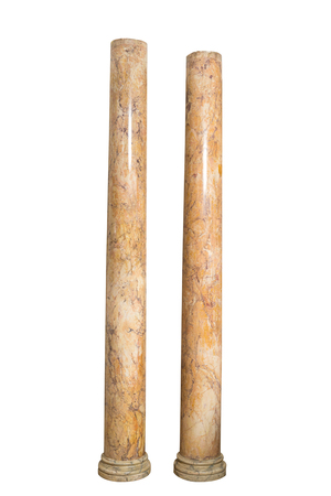 A pair of large faux marble scagliola columns, probably 19th C.