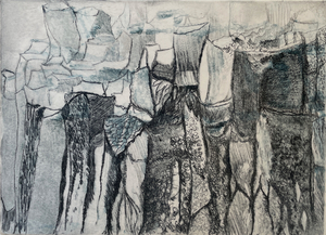 Sandra Vos: 'Under the clouds', mixed technique, 2024