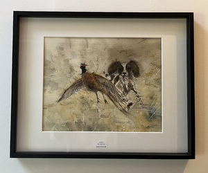 Dorine Sevenant: 'Hunting scene', watercolour
