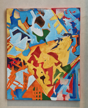 Ghislain Verstraete: 'Lines and frontiers', oil on canvas